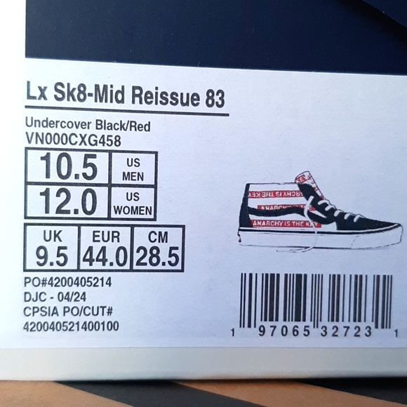 OTW by Vans X  Undercover Jun Takahashi Sk8-Mid Reissue 83 Lx *NWT* - Picture 11 of 12